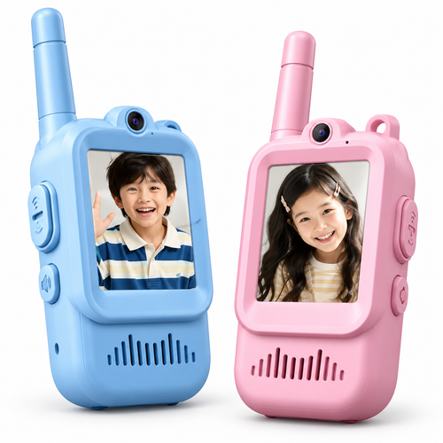 Kids Video Walkie Talkies – 2 Pack, Rechargeable, 2-Inch Screen