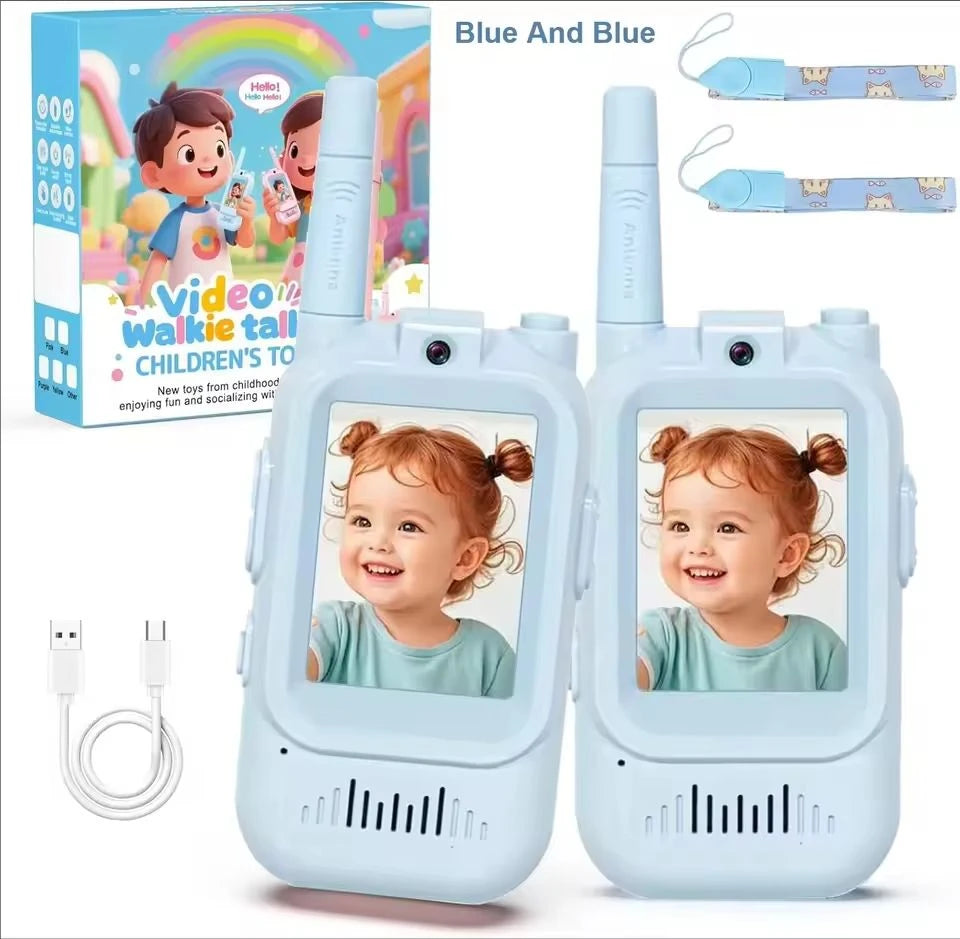 Kids Video Walkie Talkies – 2 Pack, Rechargeable, 2-Inch Screen