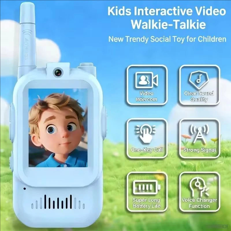 Kids Video Walkie Talkies – 2 Pack, Rechargeable, 2-Inch Screen