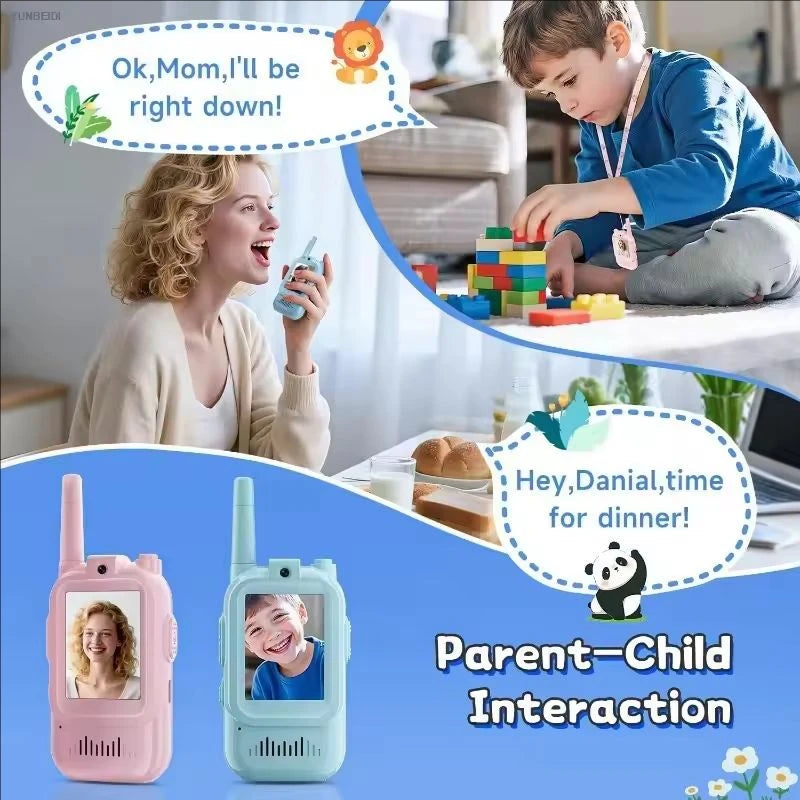 Kids Video Walkie Talkies – 2 Pack, Rechargeable, 2-Inch Screen