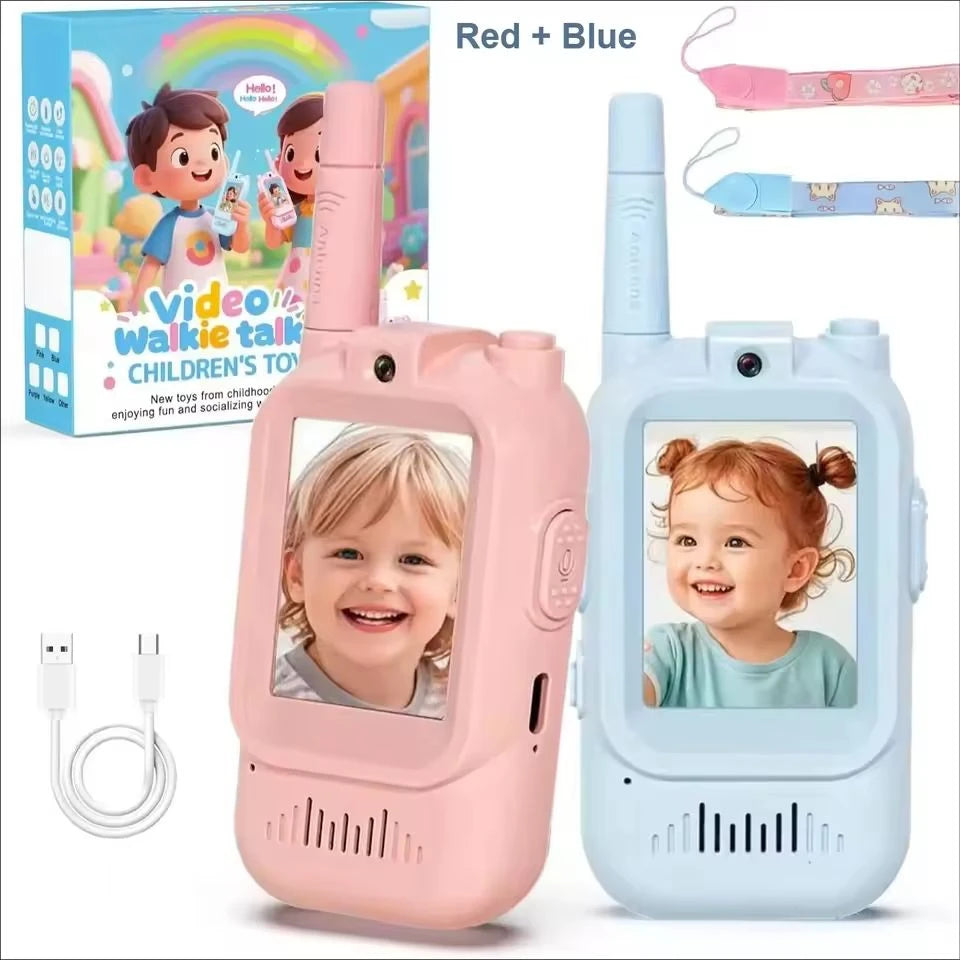 Kids Video Walkie Talkies – 2 Pack, Rechargeable, 2-Inch Screen